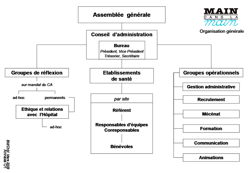 Organigramme - Main Dans la Main | Bénévolat Enfants Hospitalisés à Paris